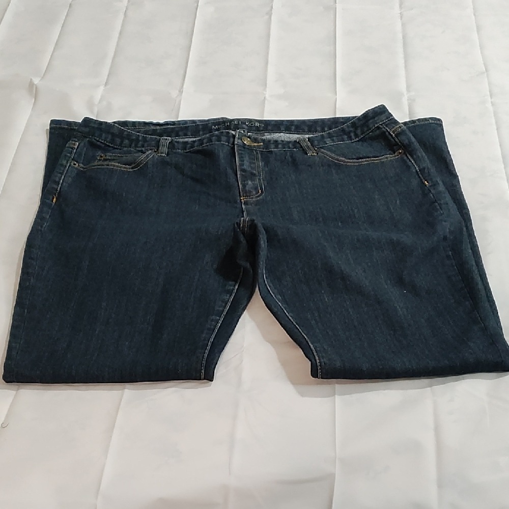 MICHAEL Women's Michael‎ Kors Blue Straight Leg Jeans Size 14